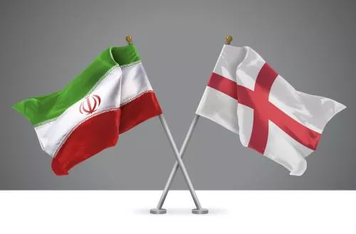 عکس با کیفیت تصویر سه بعدی دو پرچم متقاطع انگلستان و ایران 25261