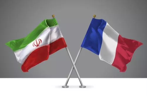 عکس با کیفیت تصویر سه بعدی دو پرچم متقاطع ایران فرانسه 25262