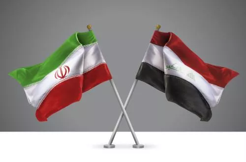 عکس با کیفیت تصویر سه بعدی دو پرچم متقاطع ایران و عراق 25263