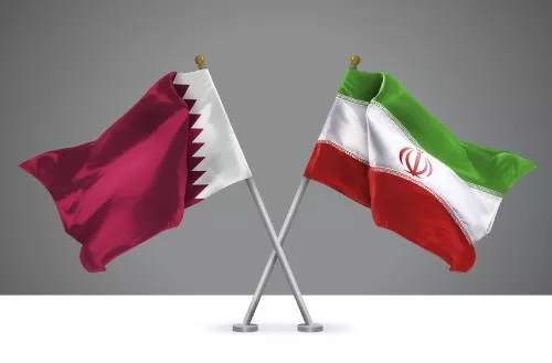 عکس با کیفیت تصویرسازی سه بعدی دو پرچم متقاطع ایران و قطر 25265