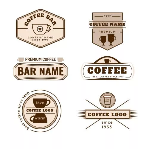 وکتور EPS و AI مجموعه لوگوهای کافه و کافی شاپ به صورت رایگان 25317