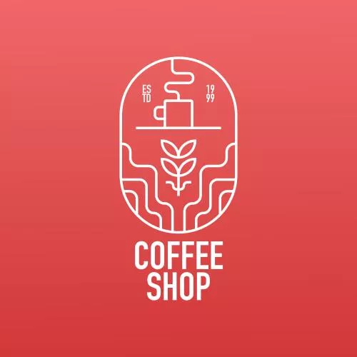 وکتور EPS الگوی مینیمالیست لوگوی کافی شاپ شیک مونولاین 25332