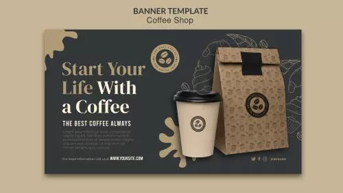 فایل PSD الگوی کافی شاپ طراحی تخت 25335