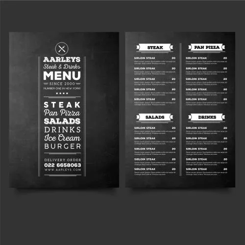 وکتور EPS منوی کافه 25292