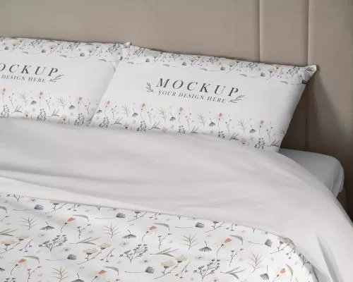 فایل PSD موکاپ الگوی ست رختخواب 27436