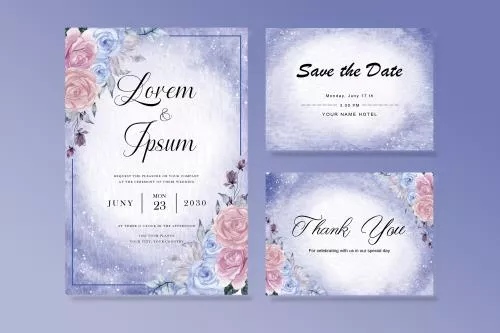 فایل PSD کارت دعوت عروسی وینتیج زیبا 27462