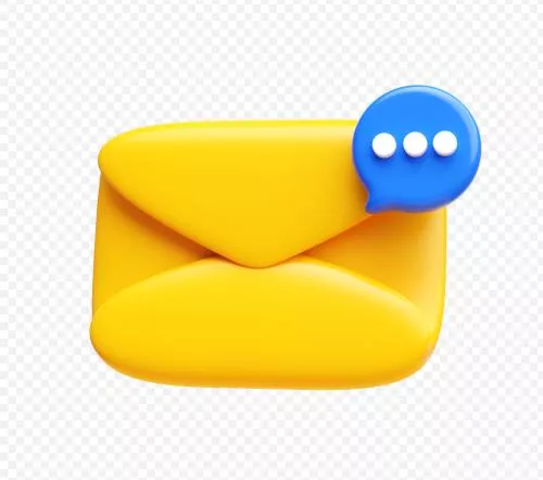 فایل PSD ایمیل با آیکون حباب چت تصویر سه بعدی 27464