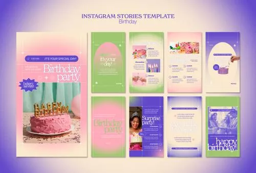 فایل PSD استوری اینستاگرام جشن تولد 27493