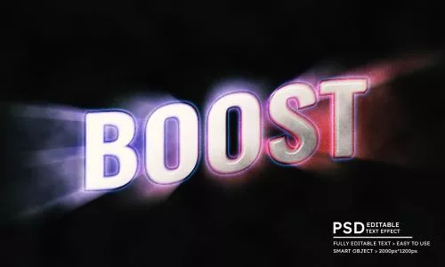 فایل PSD افکت متن سه بعدی قابل ویرایش بوست 27502