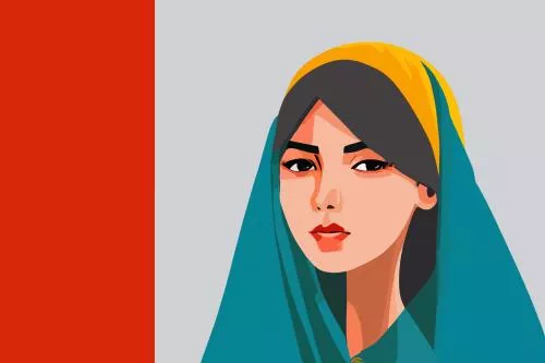 وکتور EPS عکس دختر ایرانی با حجاب 27526