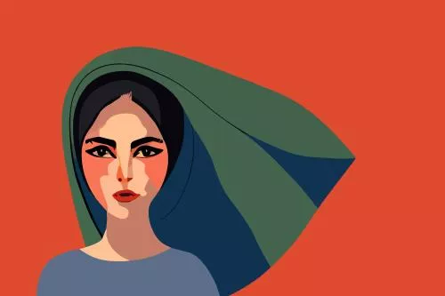 وکتور EPS دختر ایرانی با حجاب 27528