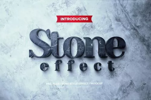 فایل PSD افکت متن سه بعدی سنگی 27543