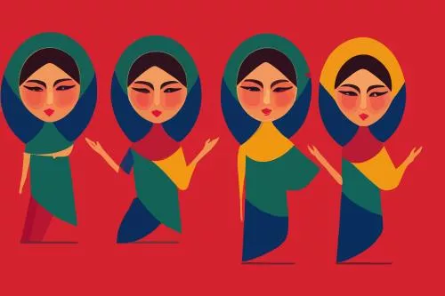 وکتور EPS زن و دختر ایرانی با حجاب 27548