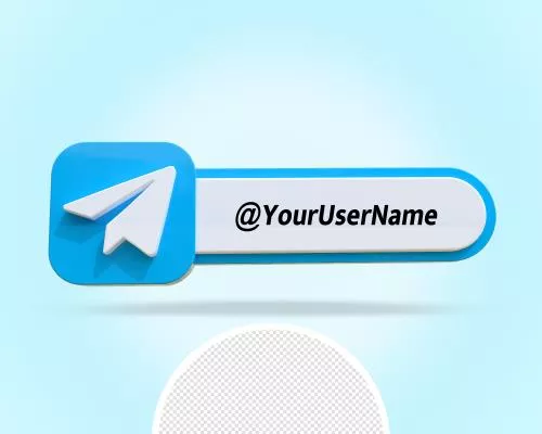 فایل PSD بنر تلگرام لوگوی سه بعدی شفاف برای شبکه های اجتماعی 27552