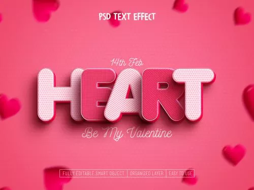 فایل PSD افکت متن قابل ویرایش عاشقانه ولنتاین 27562