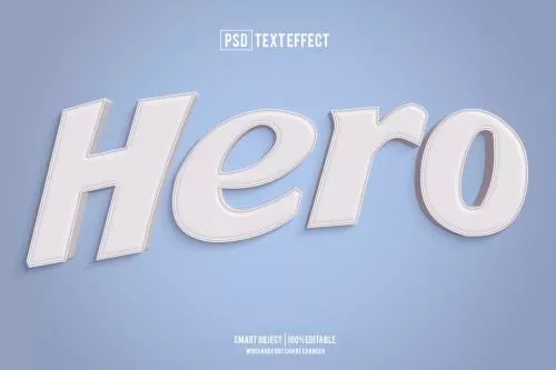 فایل PSD افکت متن قابل ویرایش قهرمان سفید 27564