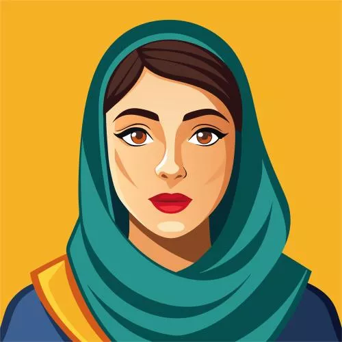 وکتور EPS زن با روسری سبز 27565