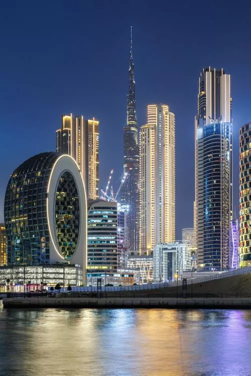 عکس با کیفیت نمای خط افق دبی برج خلیفه بلندترین ساختمان جهان 27580