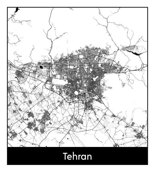 وکتور EPS نقشه شهر مینیمال تهران ایران آسیا (1) 28841
