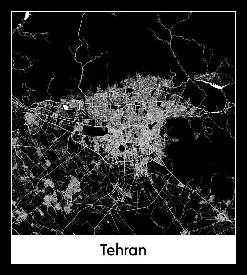 وکتور EPS نقشه شهر مینیمال تهران ایران آسیا 28842