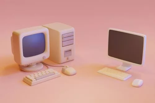 عکس با کیفیت و سه بعدی از میز کامپیوتر قدیمی 28170