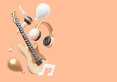 فایل PSD رندر سه بعدی پس زمینه موسیقی 28200