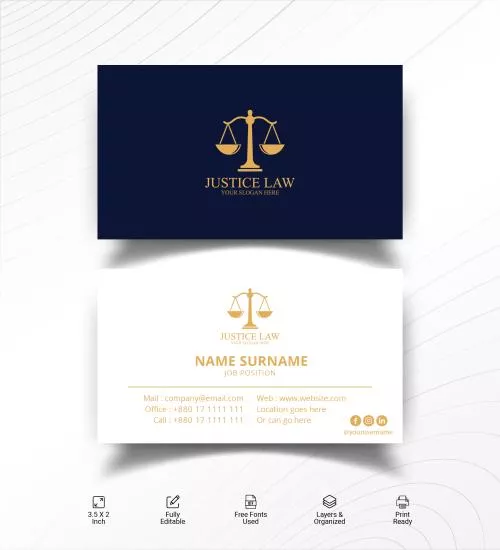 وکتور EPS کارت ویزیت وکیل 28206