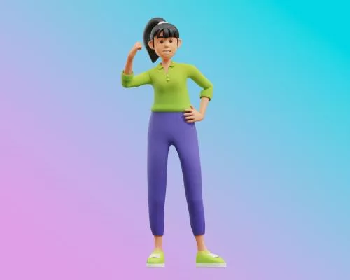 فایل PSD تصویرسازی سه بعدی کاراکتر زن 28207