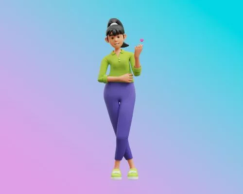 فایل PSD کاراکتر زن تصویرسازی سه بعدی 28208