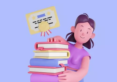 فایل PSD مفهوم آموزش با زنی که کتاب‌ها را در دست دارد 28217