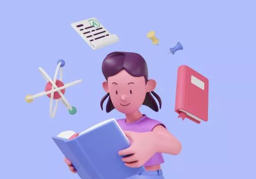 فایل PSD مفهوم آموزش با زن در حال مطالعه 28221
