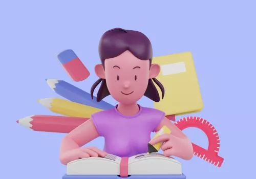 فایل PSD مفهوم آموزش با زن در حال مطالعه 28222