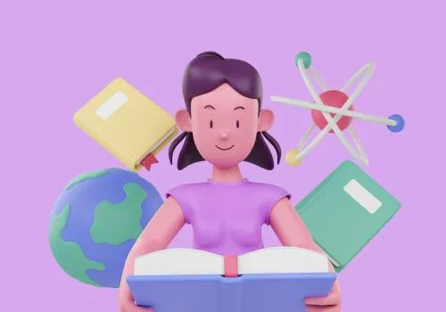 فایل PSD مفهوم تحصیل داده با زن در حال مطالعه 28224