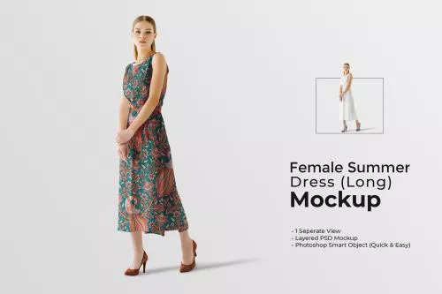 فایل PSD موکاپ لباس تابستانی زنانه 28225