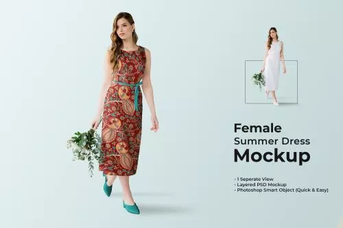 فایل PSD موکاپ لباس تابستانی زنانه 28226