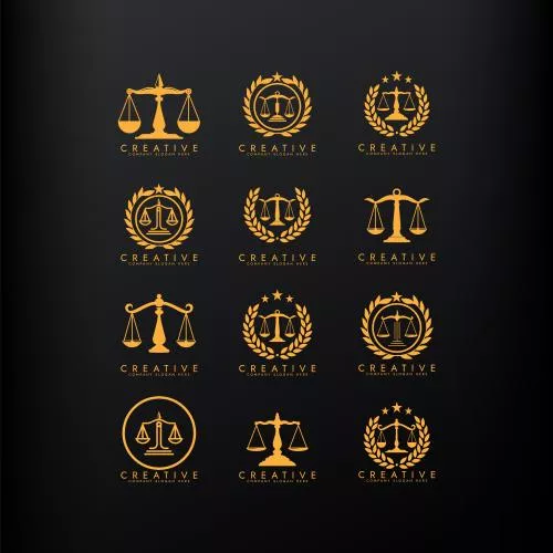 وکتور EPS مجموعه لوگو دفتر وکالت طرح عدالت ، مفهوم لوگو وکیل ، قالب وکتور لوگو 28236