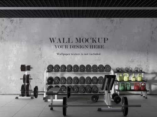 فایل PSD موکاپ سه بعدی دیوار داخلی رندر شده 28248