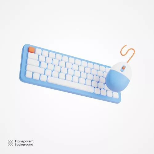 فایل PSD تصویرسازی کارتونی سه بعدی کیبورد و ماوس 28253