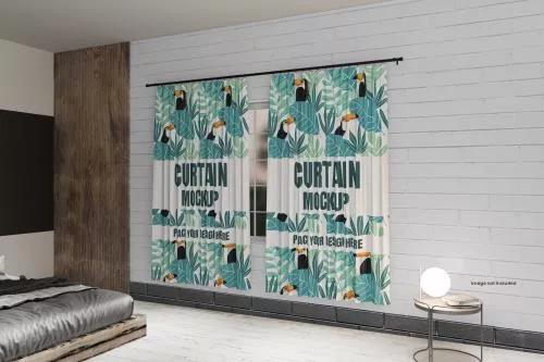 فایل PSD موکاپ پرده اتاق خواب 28267