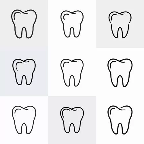 وکتور EPS کالکشن سر دندان با اشکال و خطوط مختلف 27594
