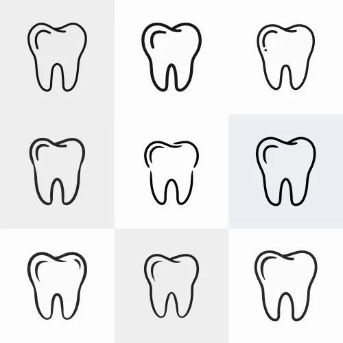 وکتور EPS مجموعه سر دندان با خطوط و اشکال مختلف 27595