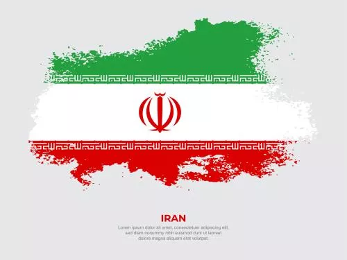 وکتور EPS وکتور پرچم ایران به سبک گرنج وینتیج با اثر براش استروک با پس زمینه جامد به صورت رایگان 25346