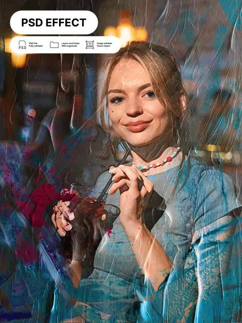 فایل PSD پرتره با افکت عکس هنری 25422