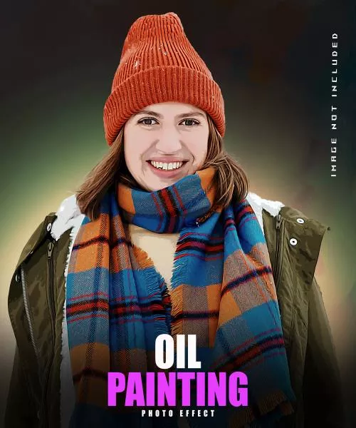 فایل PSD رایگان افکت عکس نقاشی روغنی انتزاعی لایه باز  25352