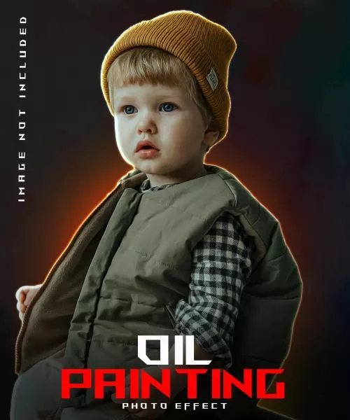 فایل PSD قالب افکت عکس نقاشی روغنی انتزاعی رایگان 25354