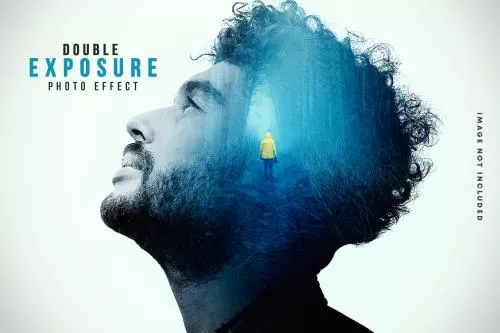 فایل PSD افکت عکس فتوشاپ با اکسپوژر دو گانه 25375