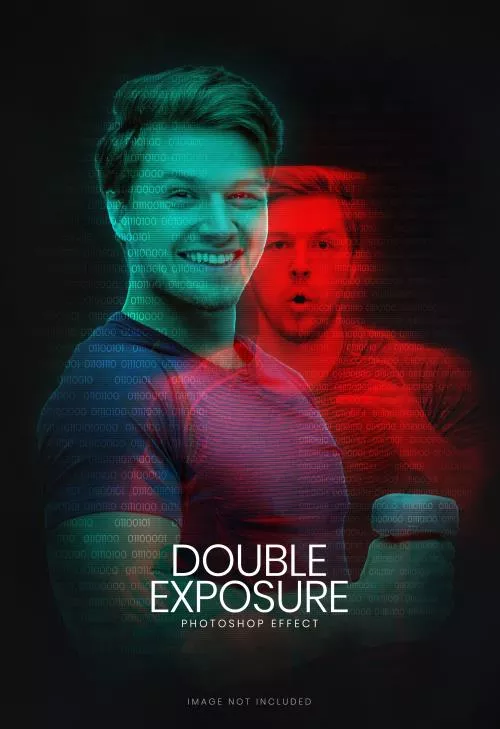 فایل PSD قالب افکت فتوشاپ با تکنیک دوبل اکسپوژر 25378