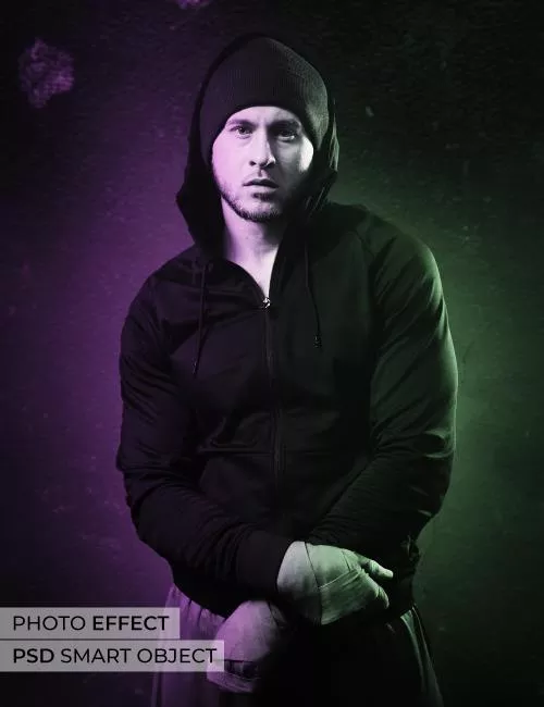 فایل PSD افکت عکس نور دوتایی برای فتوشاپ 25379