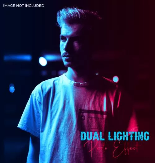 فایل PSD افکت عکس نورپردازی دوگانه برای فتوشاپ 25380