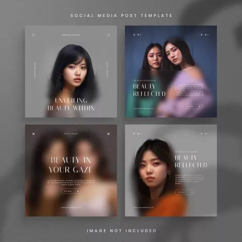 فایل PSD قالب پست اینستاگرام مدرن مینیمالیستی شیک زیبایی و مد و لباس 25407
